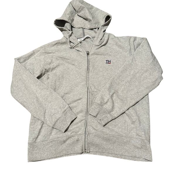 TOMMY HILFIGER Men's Full Zip Hooded Sweatshirt Size In Gray - Picture 1 of 8